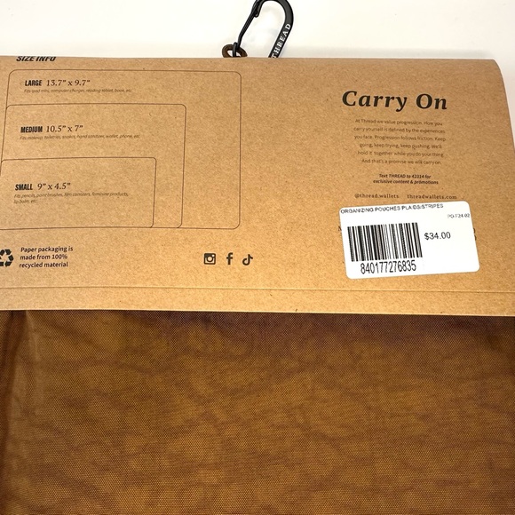 Thread Wallet Organizing Pouches 3 Pack - Brown, Fuchsia, Pink in S,M,L - Picture 6 of 6